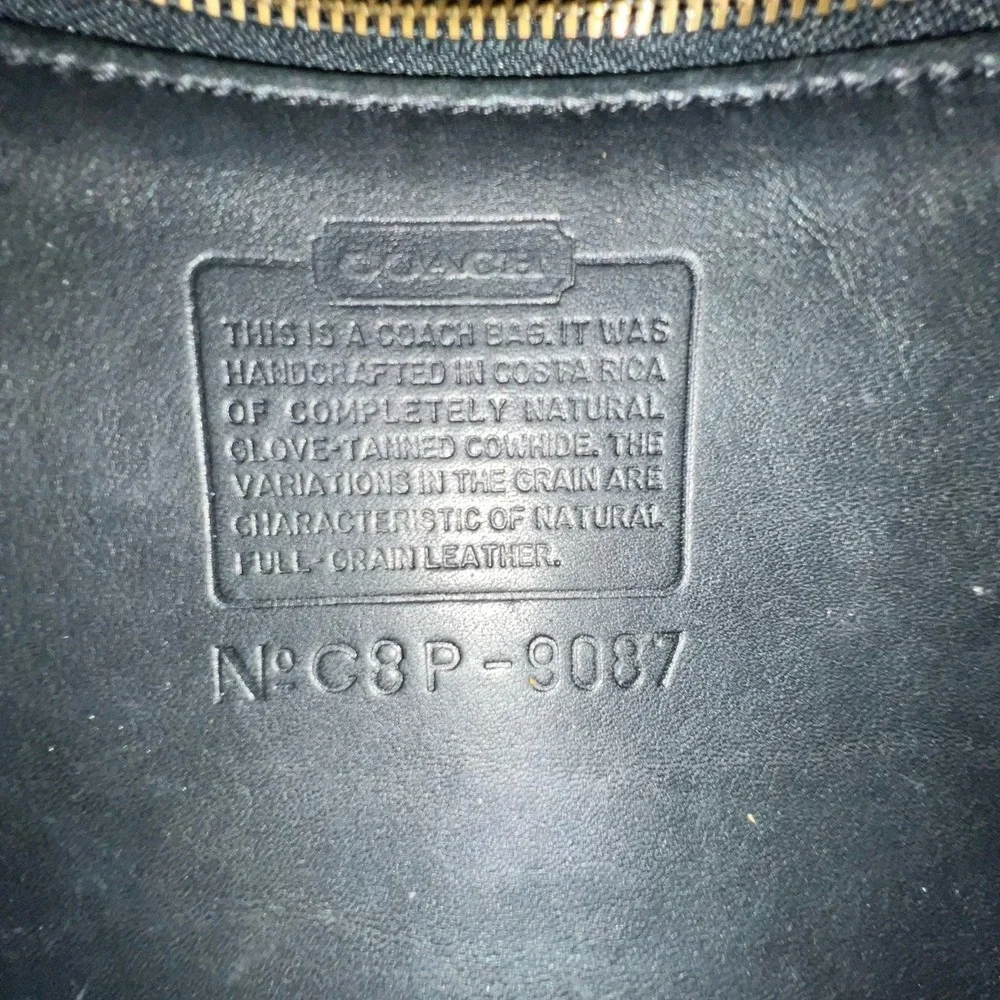 VTG Coach Metropolis Zip Bag 9087 Black Leather Brass Crossbody Y2K